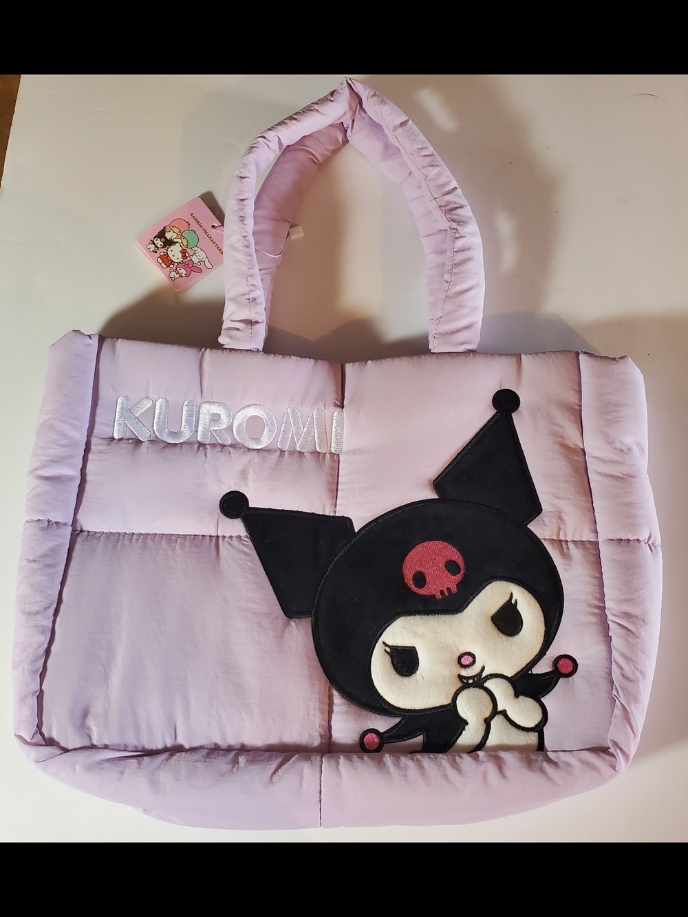 NEW Kuromi Lavender Puffer Style Tote Bag Sanrio Licensed